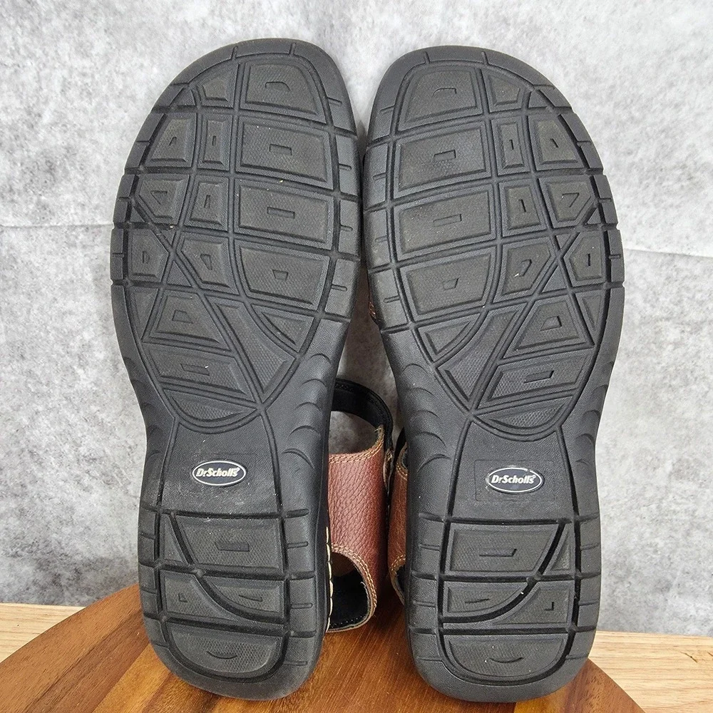 Dr Scholls‎ Sandals Mens 13 M Gus Brown Leather Straps Comfort